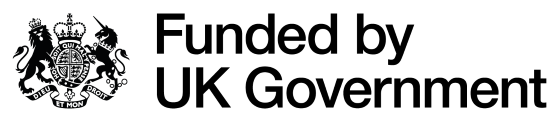UK Government logo with crest saying "funded by UK Government"